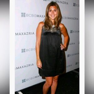 BCBGmaxazria Black Silk Dress with a beautiful flower neckline - size 4 - used